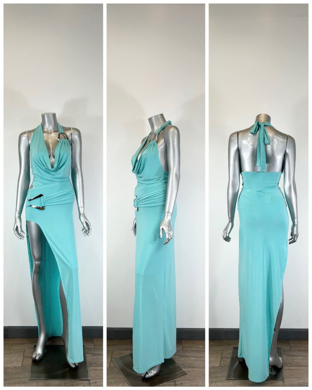 Body Suit Skirt Set Halter Neck Tie