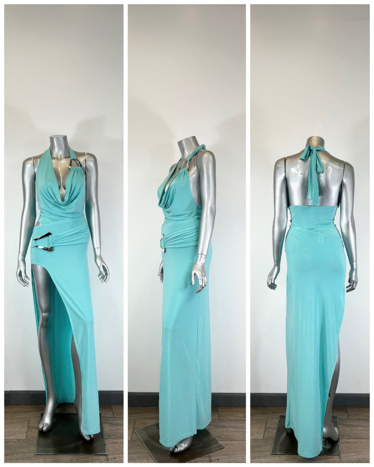Body Suit Skirt Set Halter Neck Tie