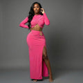 High Slit Side Maxi Skirt Set bold sophistication with a sleek