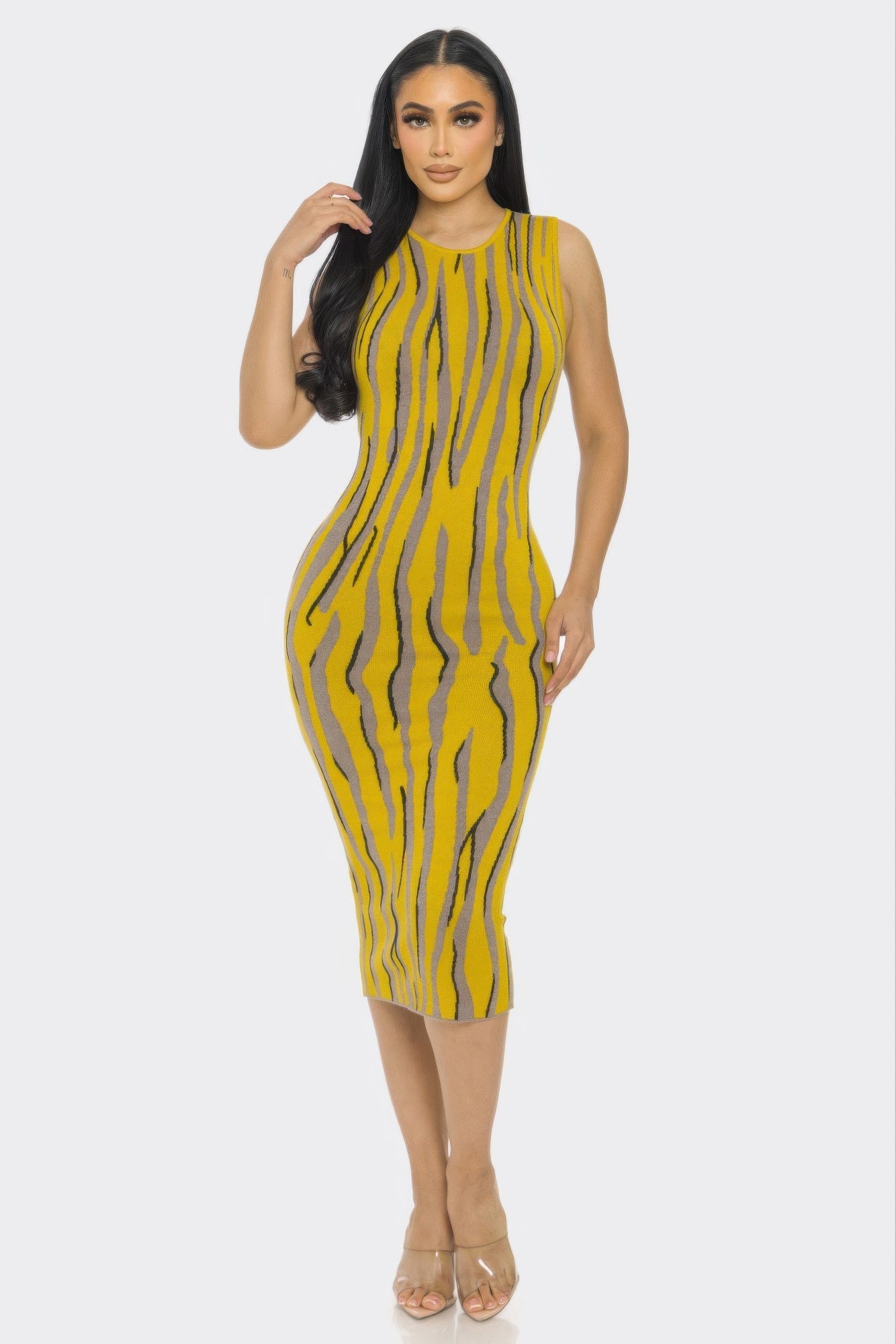 Sweater Midi Print Dress
