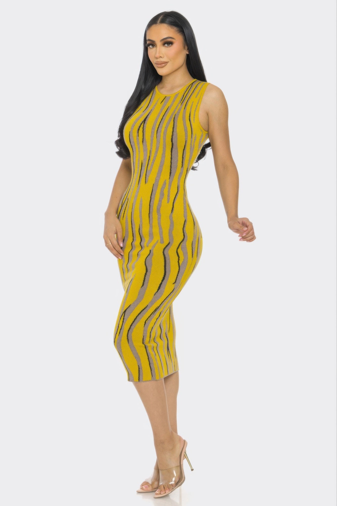 Sweater Midi Print Dress