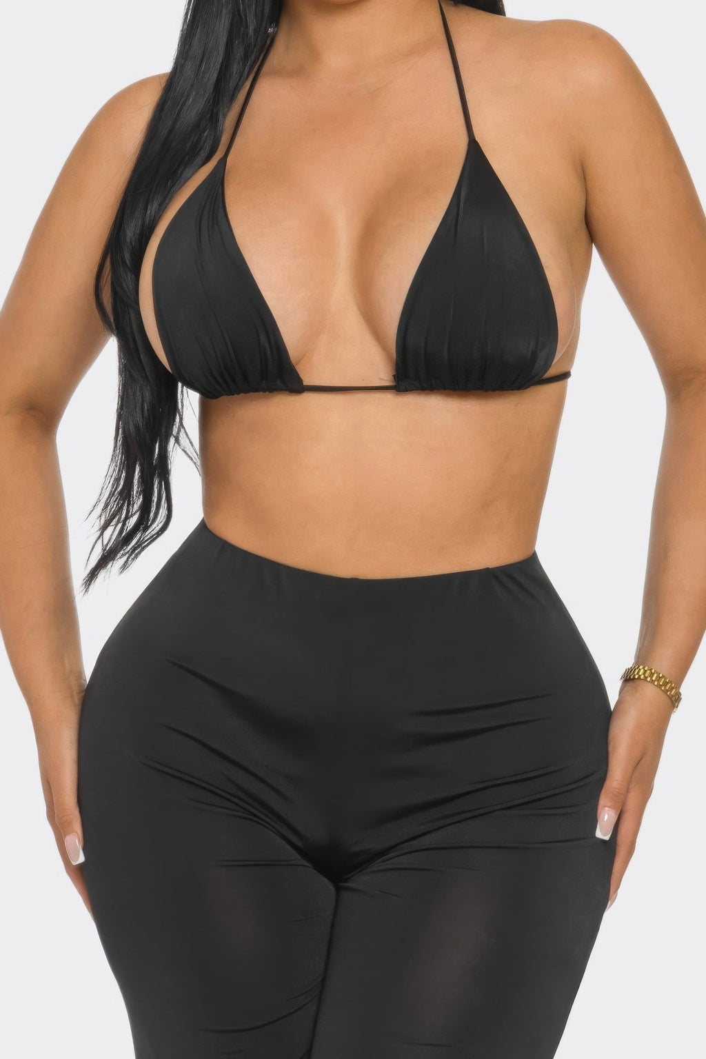 Bra Top And Pants And Bandana Set