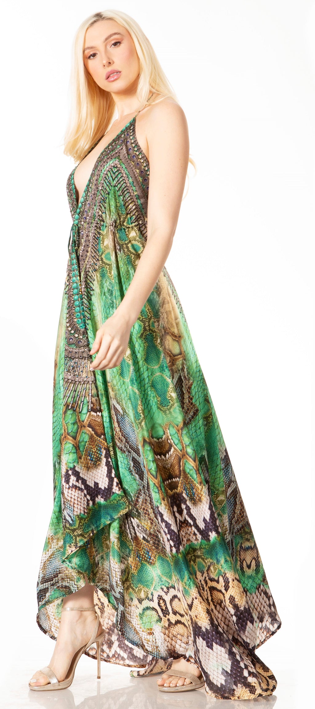 Sakkas Lizi 2 Women's High-Low Halter Maxi Dress for Beach and Vacation Parties