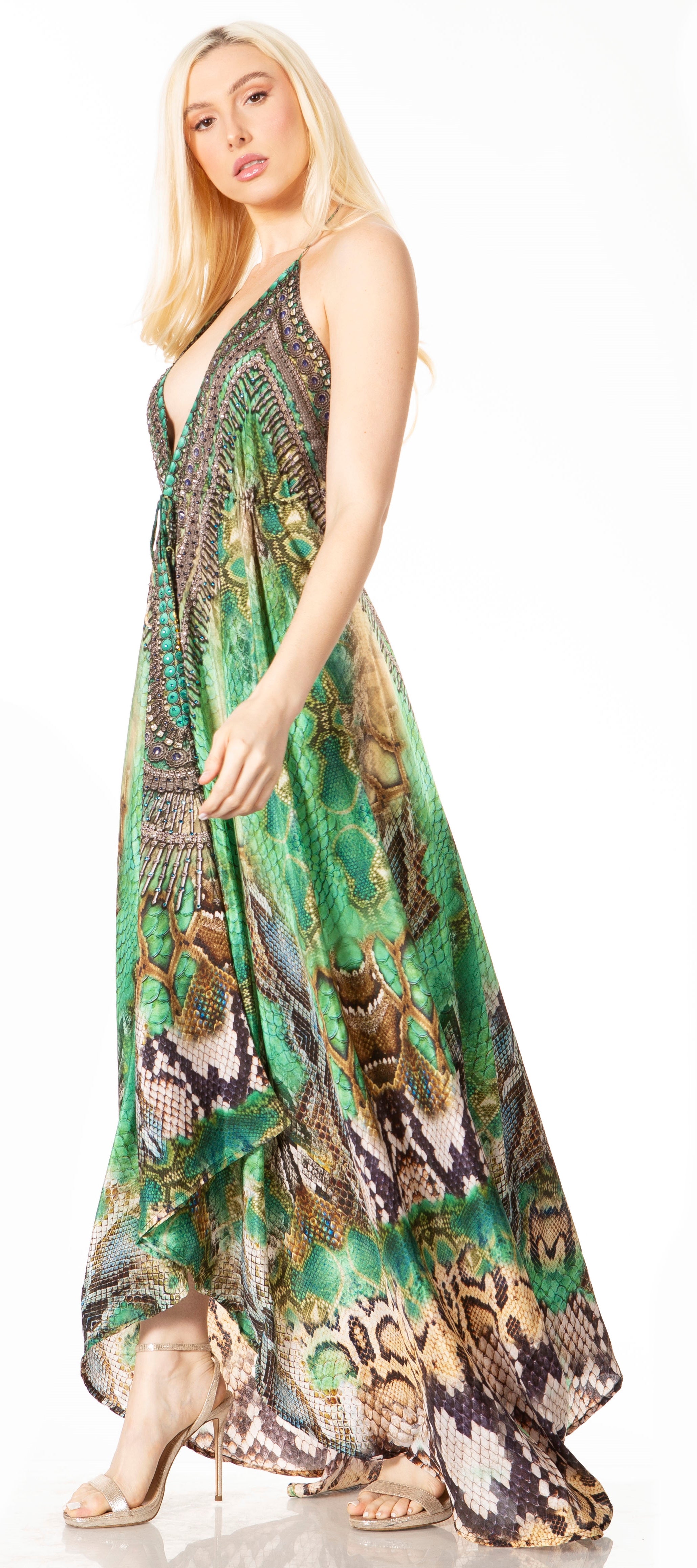Sakkas Lizi 2 Women's High-Low Halter Maxi Dress for Beach and Vacation Parties