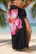 Sheer Chiffon High-Slit Swim Cover-Up Dress