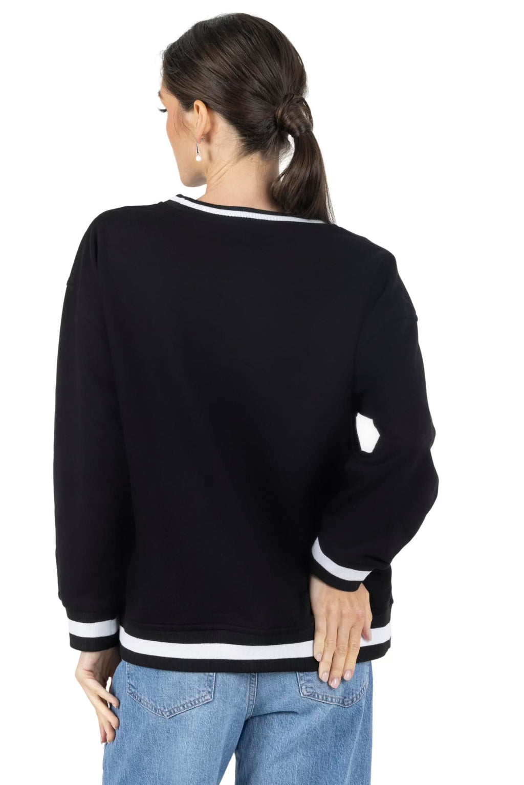 Lisa Printed Round Neck Pullover Sweatshirt