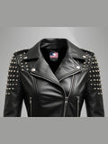 Gemma Black Biker Leather Jacket