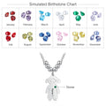 Boy Girl Pendant Name Necklace Customized Birthstone Jewelry Gift