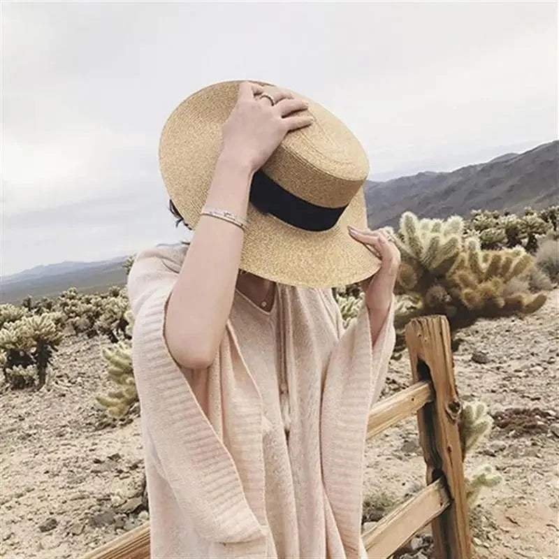 Women’s Straw Fedora with Metallic Bee Accent