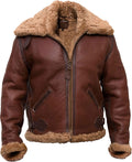 High-Quality Pilot Bomber Leather Jacket With Fur