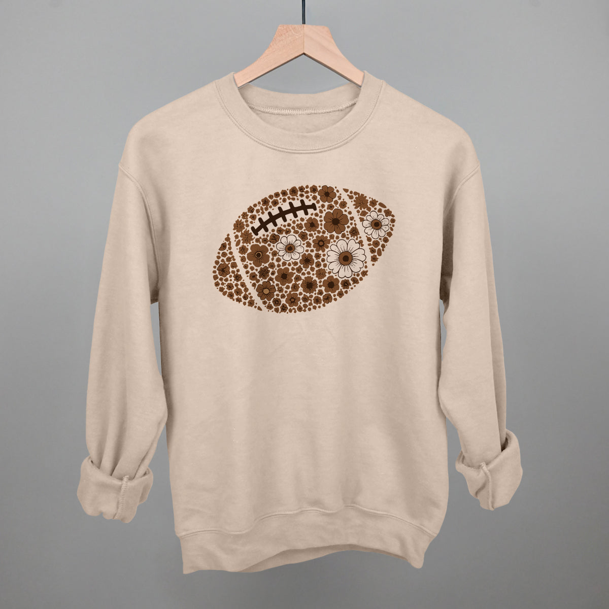 Floral Football Brown
