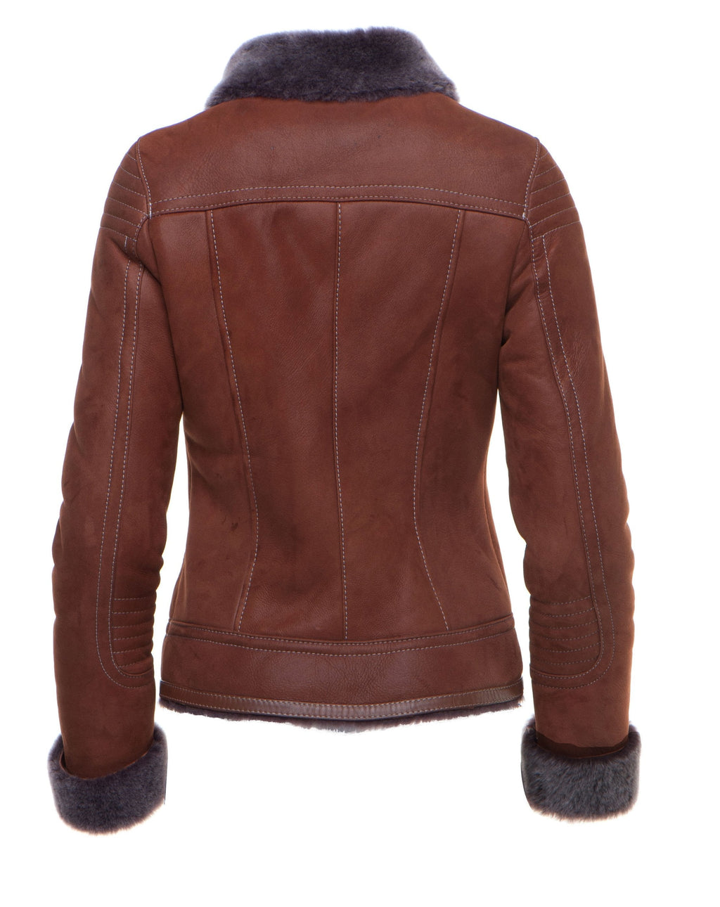 Reynas Tan Sheepskin Shearling B-3 Bomber Style Jacket