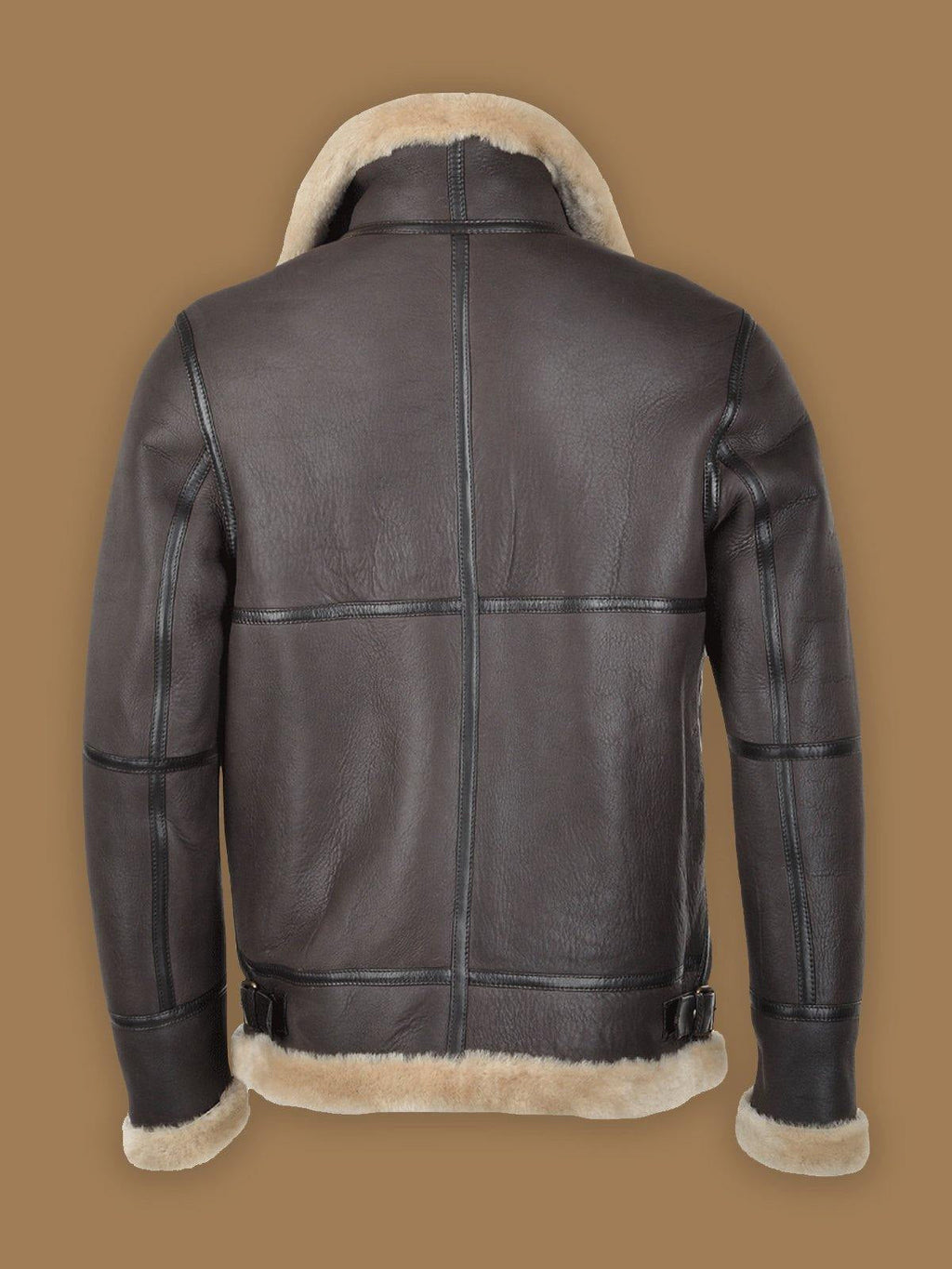 Men’s Dark Brown RAF Shearling Bomber Leather Jacket