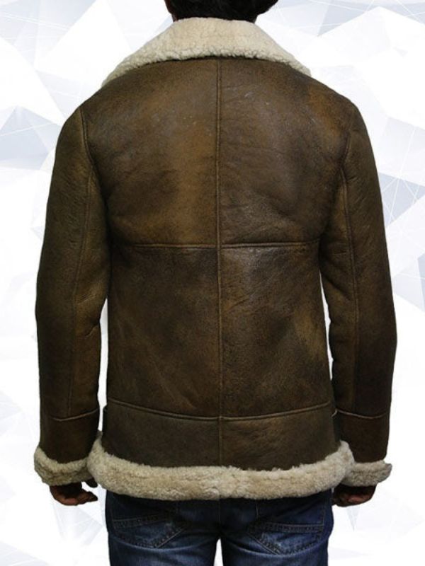 Men’s Aviator Real Shearling Sheepskin Leather Bomber Flying Jacket