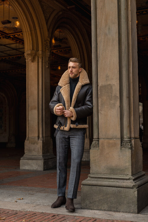 Men’s B3 RAF Aviator Sheepskin Shearling Leather Jacket