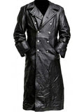 Men Leather Trench Coat