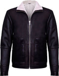 Men’s Brown Soft Aviator Leather Jacket With Fur