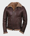 Men’s Sheepskin Shearling Brown Jacket
