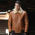 Men’s Brown B3 Flight Airforce Sheepskin Bomber Jacket