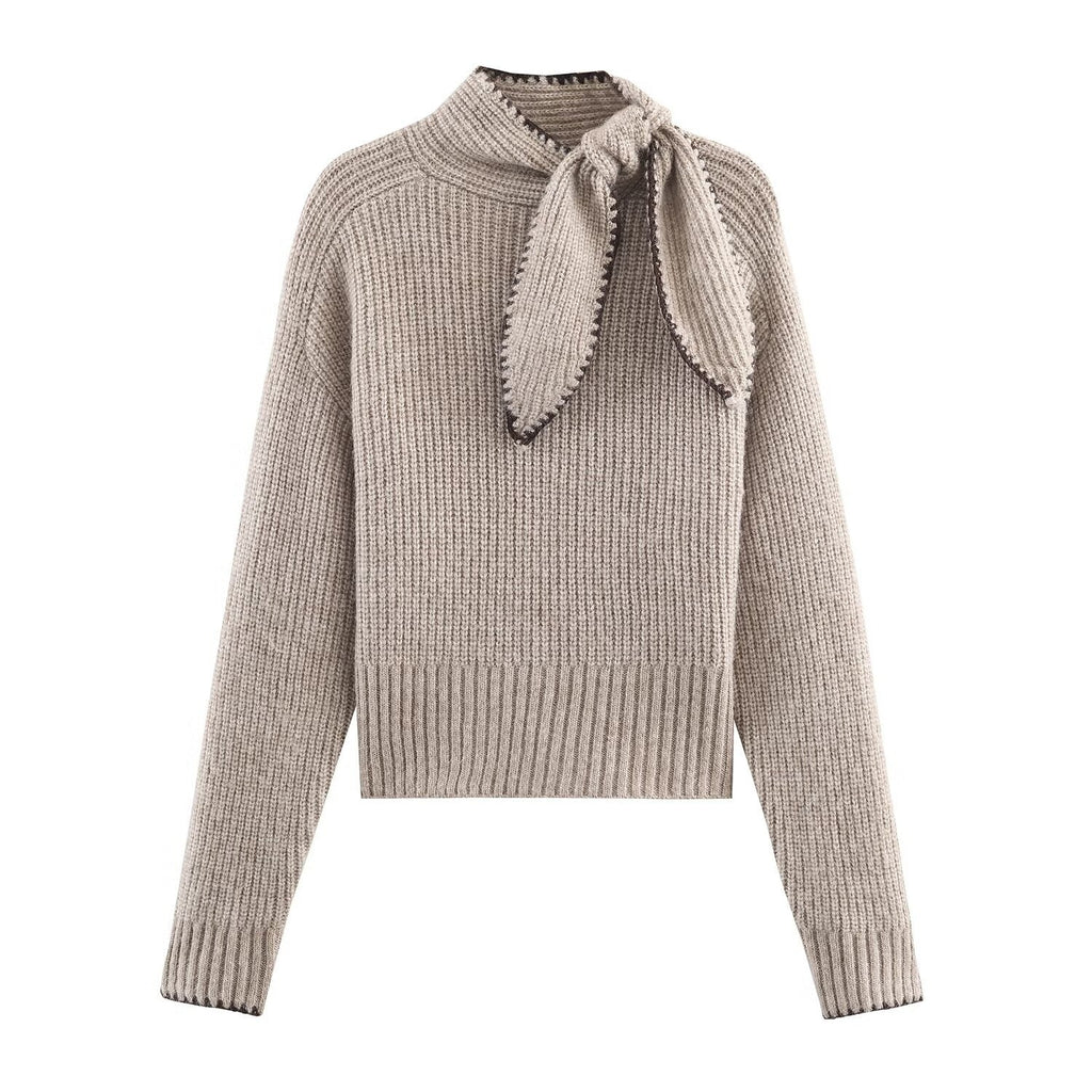 Sweet  Sweater Bow Detail Knit