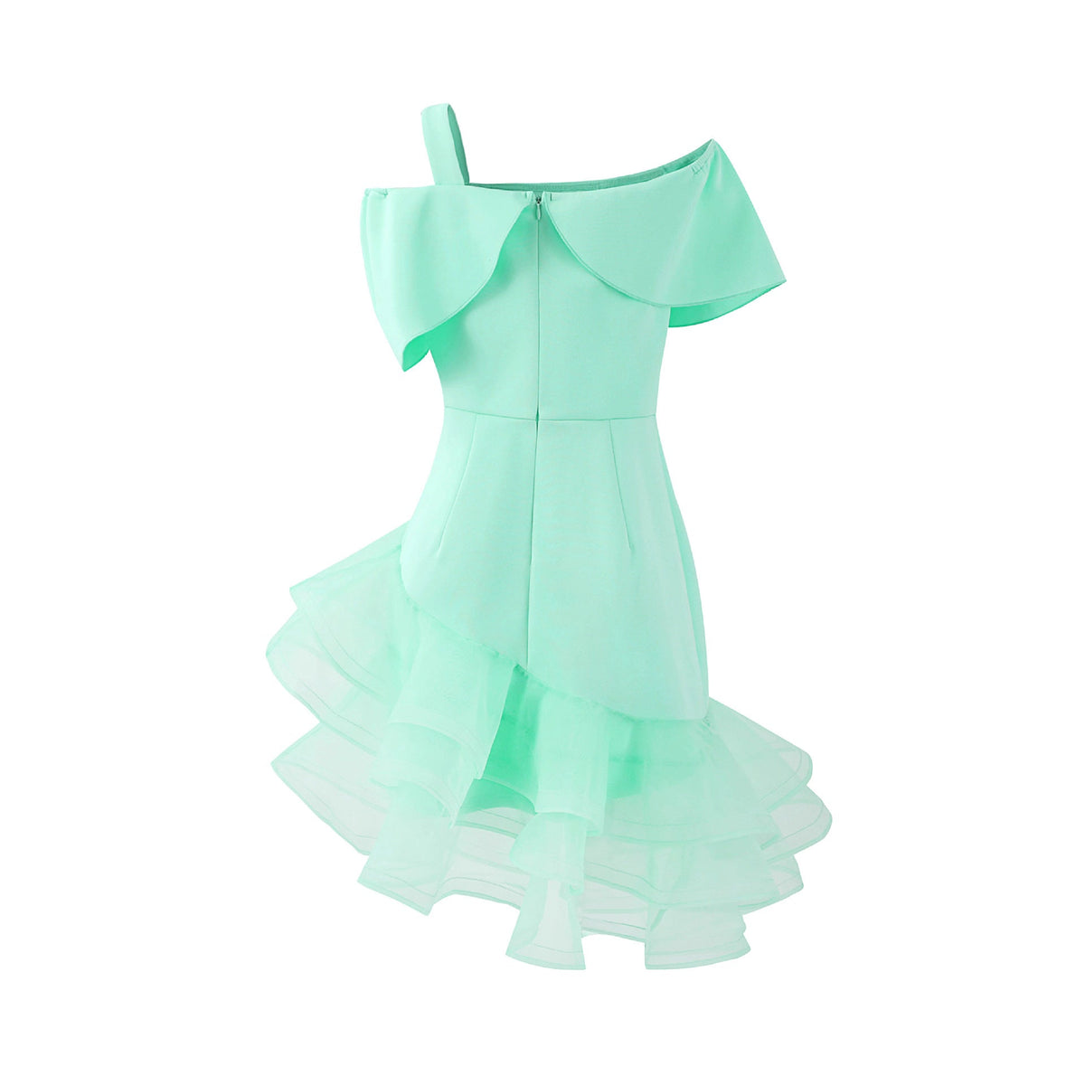 Sexy One Shoulder Irregular Asymmetric Hip Wrapped Dress Bowknot off the Shoulder Waist Party Bridesmaid Dress