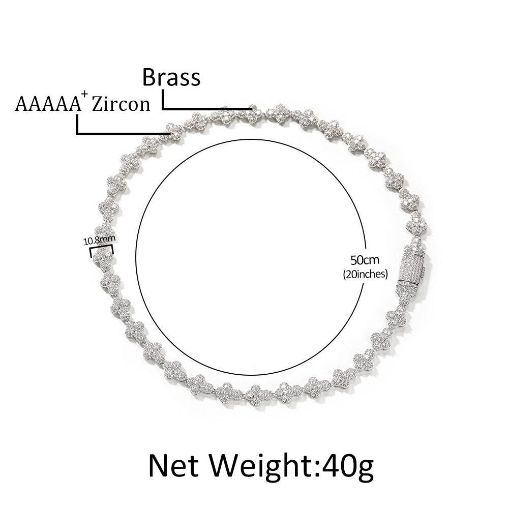 mens gold cross moissanite chain necklace