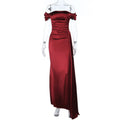 Off Shoulder Satin Dress for Women Autumn Sexy Split Dress