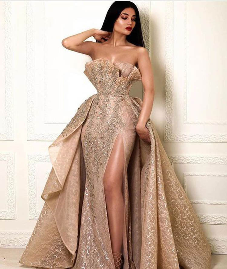 Women Sexy Tube Top Large Swing Dress Elegant Evening Dress