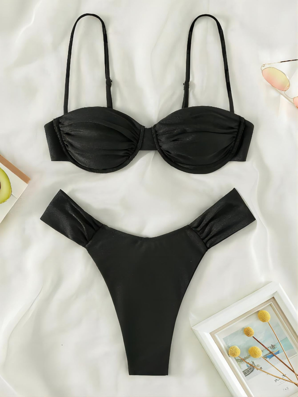 Bikini sexy solid color swimsuit women split swimsuit women bikini