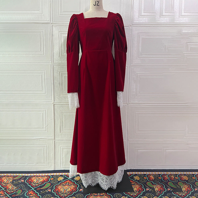 Fall Long Elegant Graceful Waist Dress