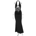 Summer Arrival Halter Backless Sexy Lace Cutout Maxi Dress Slim Fit Sheath Dress