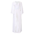 Women Clothing V neck Sexy Pleated Formal Swing Dress Maxi Dress