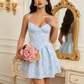 Romantic Jacquard Backless Slip Dress Boning Corset Stitching Cross Strap Sexy Dress