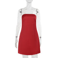 Autumn Dress Socialite Elegant Sexy Tube Top Satin Backless Mini Dress