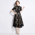 French lace round neck dress