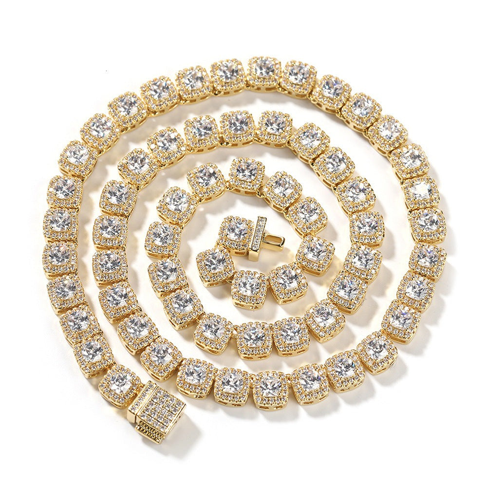 mens gold Gold Plated Rock Candy Chain necklace
