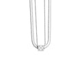 Silver Dice Double Chain Necklace
