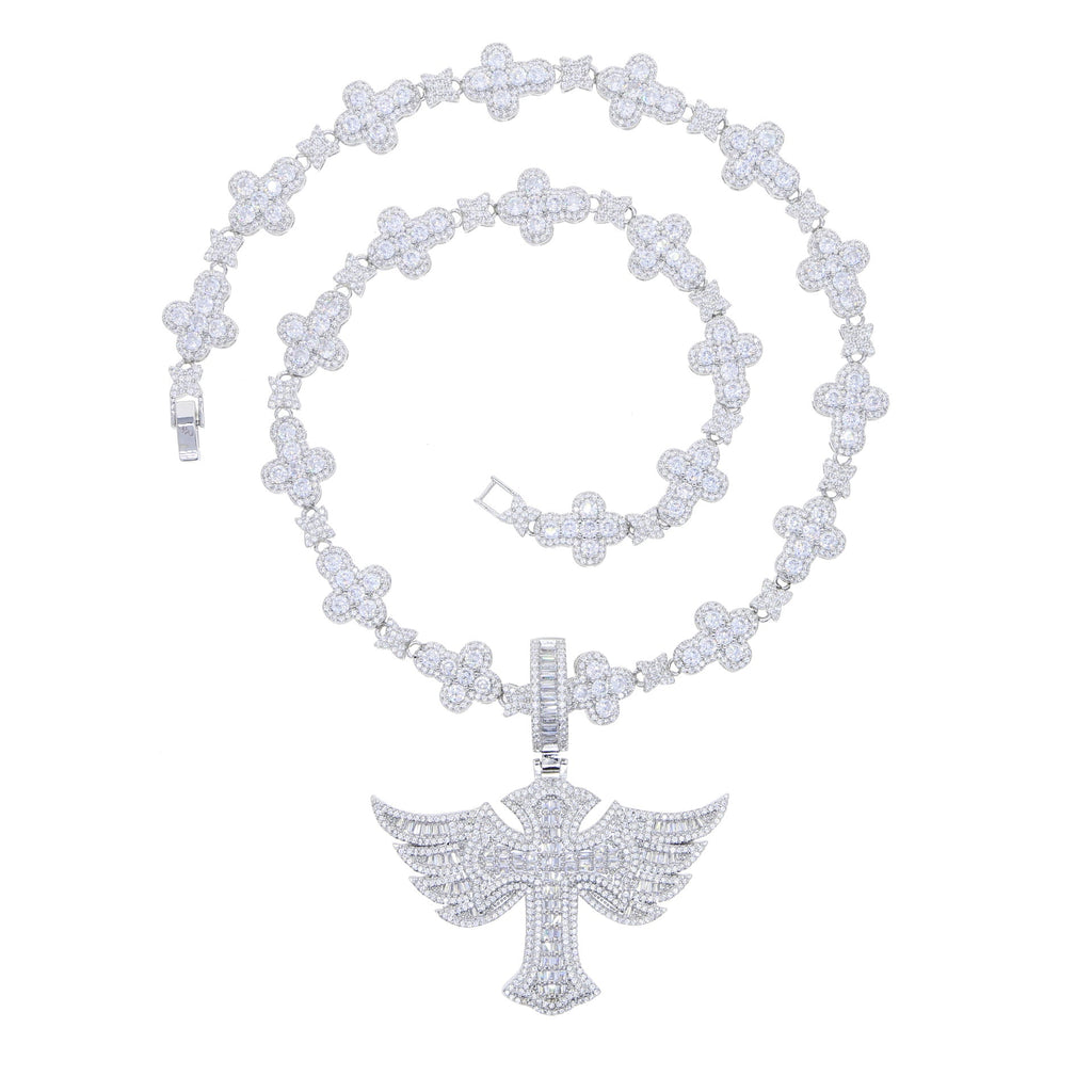 Diamond-Studded Hip Hop Zircon Cross Tennis Chain
