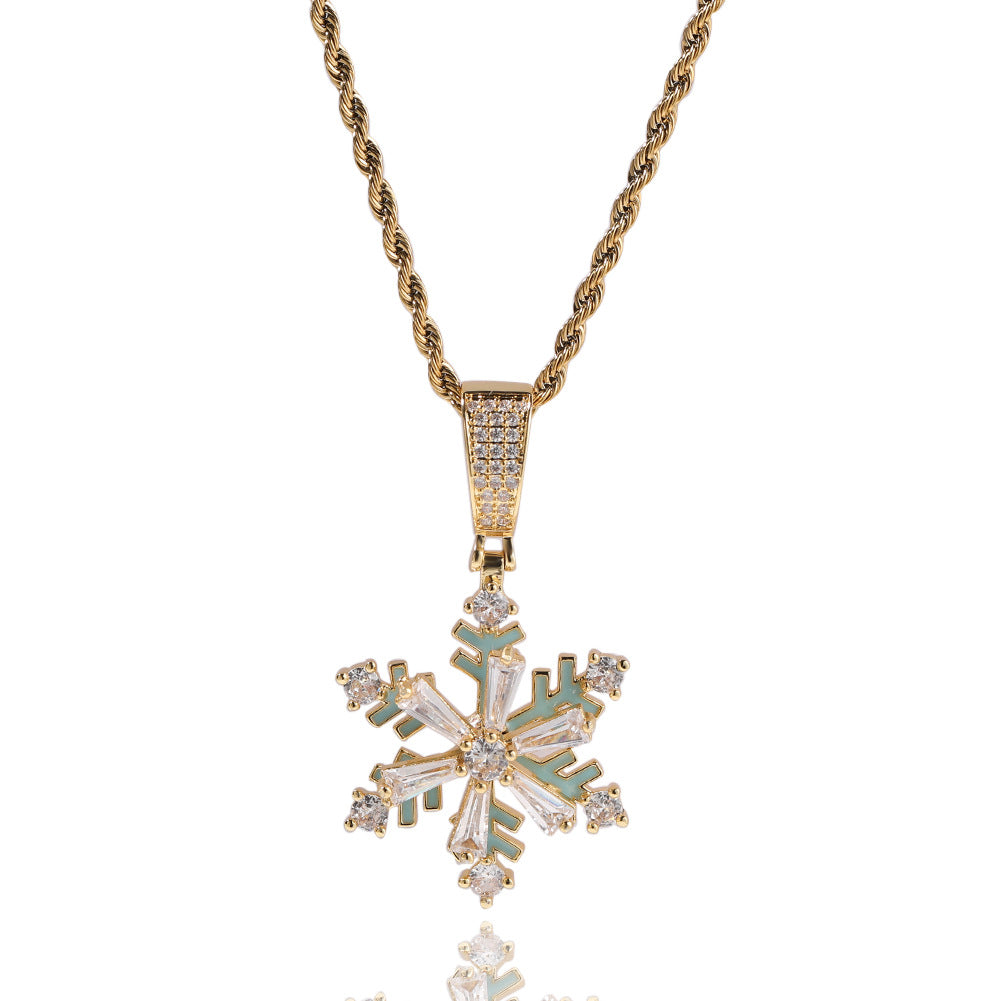 Winter rotating snowflake luminous oil drop pendant