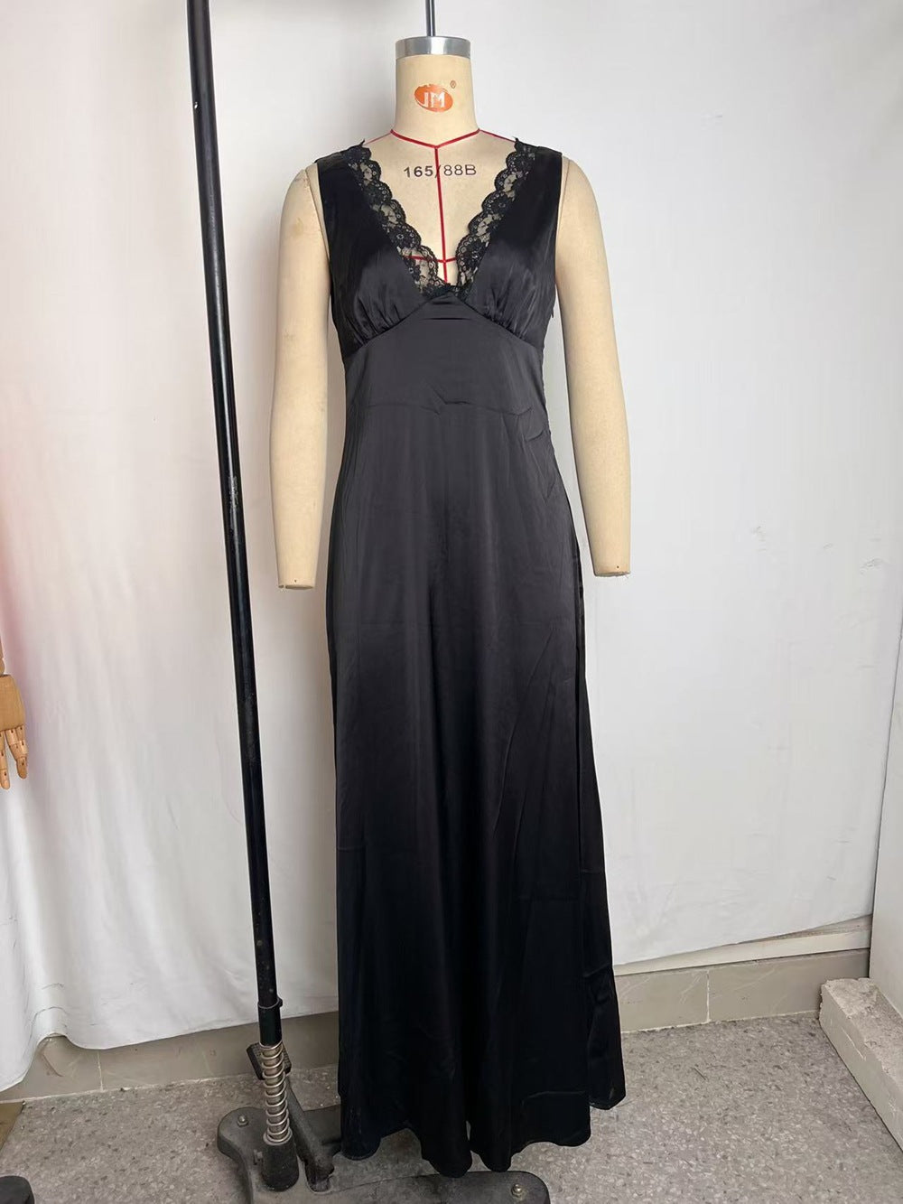 Women Clothing Summer Sexy Lace Deep V Plunge Strap Slim Fit Backless Dress