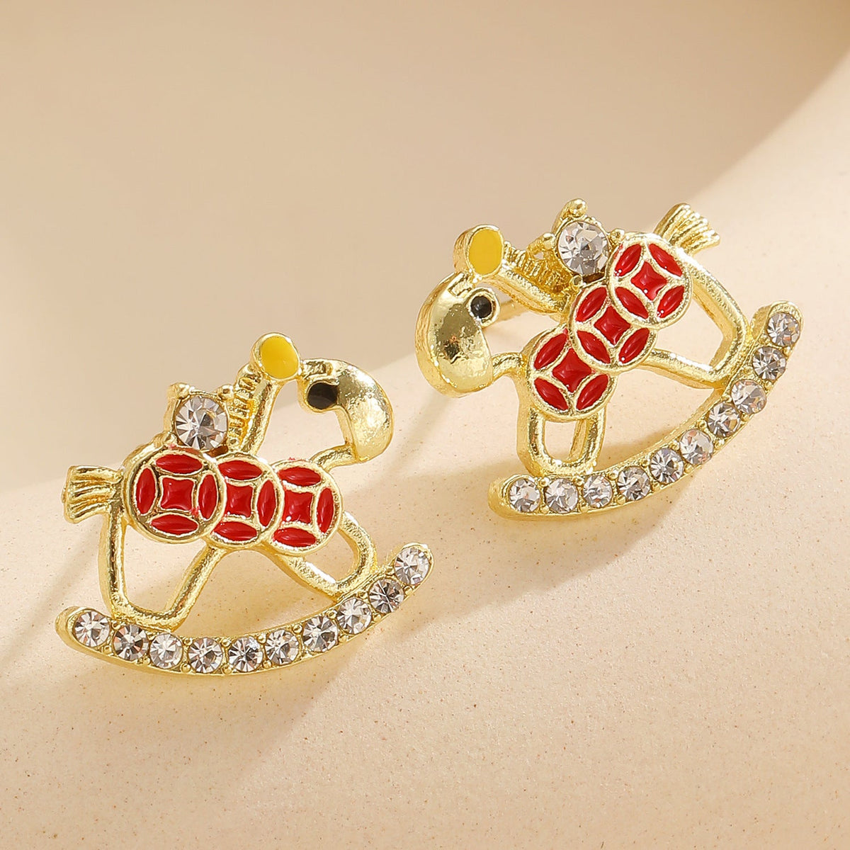 Luxury Festive Pony Stud Earrings Lucky "Rich Immediately" Fashion Earrings
