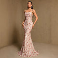 Summer Autumn Quality Suspender Pleated Back Strap Fishtail Dress Full Lining Party Evening Dress