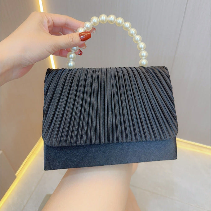 Women's Clutch Bag, Unique French Pleated Evening Dress Bag, Crossbody Handheld Banquet Bag M4647-009W85