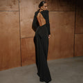 Women Clothing Autumn Sexy Backless Elegant Slim Fit Long Sleeve Sheath Dress Women