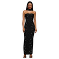 Women Wear Elegant Rhinestone Sheath Tube Top Dress