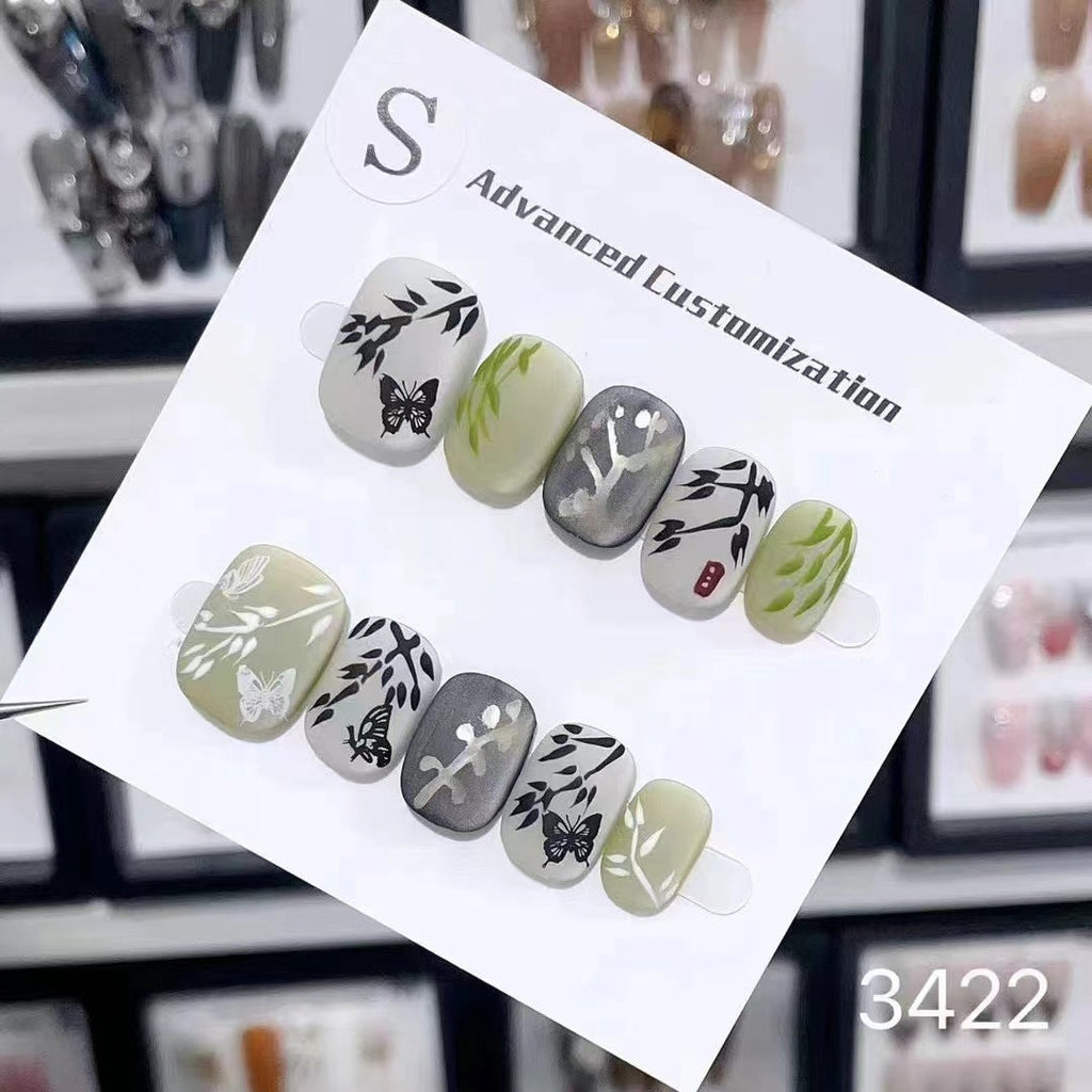 1025- Handmade press on nails fake nails removable