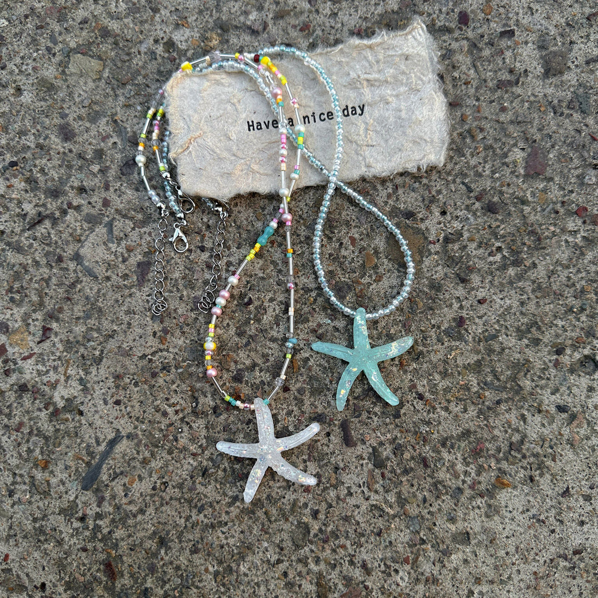 starfish necklace fresh dopamine color necklace