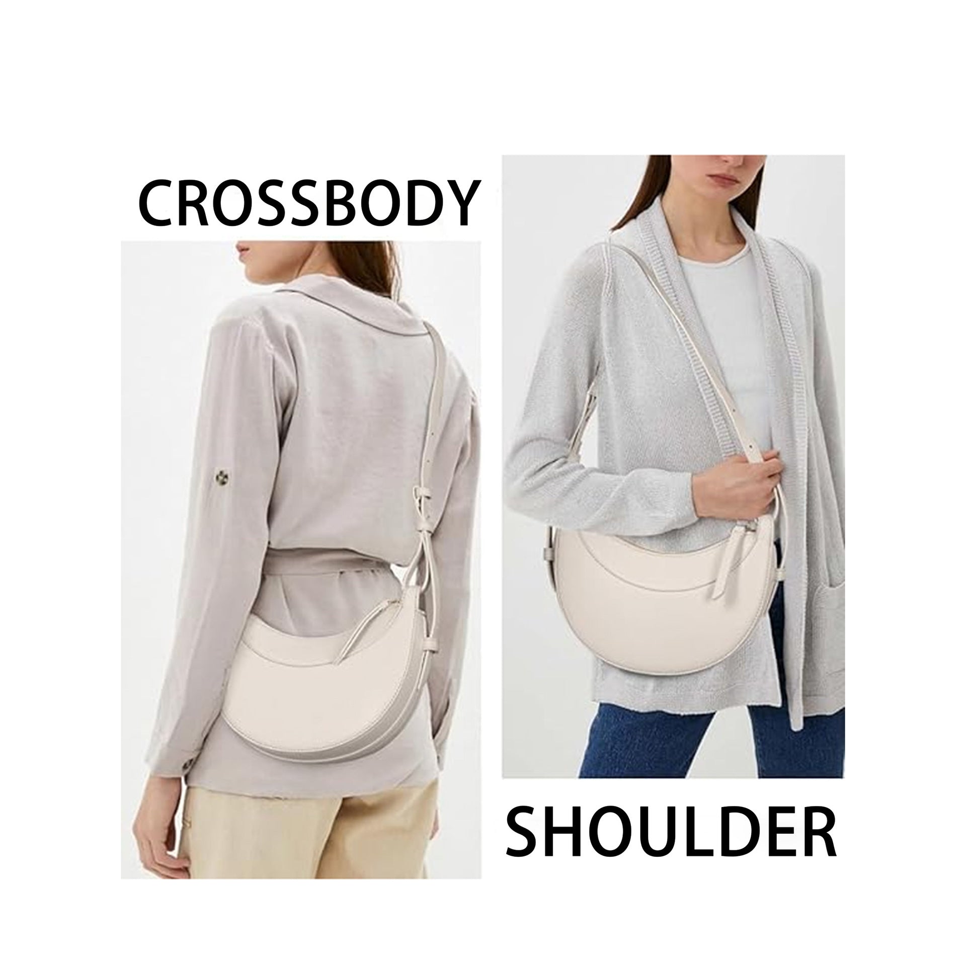 Half moon bag, adjustable shoulder strap crossbody shoulder bag for women, crescent bag, triple use shoulder bag, hobo bag for women,
