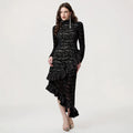 Women Wear Slim Flocking Dress Evening Dress Party Gathering Fishtail Dress