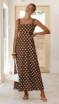 Summer Dress Polka Dot Print French a Hem Lace Dress
